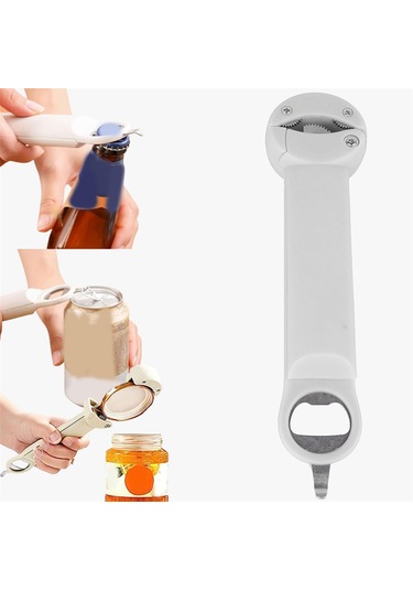 3'ü 1 Arada Teleskopik Konserve Açacağı Ev Tipi Konserve Açacağı B Beyaz