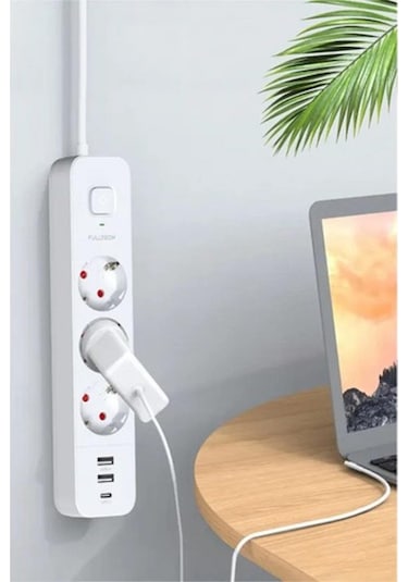 Fulltech FTR-16 Akım Korumalı Kablolu 3x Soket 3'lü Priz 1.8 M - 06422