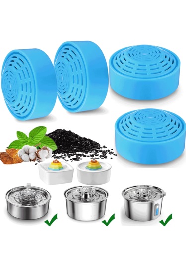 Ecronicword 4'lı Paket Evcil Hayvan Su Dağıtıcı Filtre Kartuşları F14