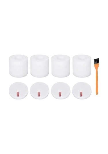 Konesam Shark Dikey Süpürge Filtre Seti - Yıkama Yapılabilir, Yeniden Kullanılabilir - Nv601uk, Nv601ukt, Nv600uk, Nv700uk Uyumlu - 4 Köpük + 4 Filtre + Temizleme Fırçası