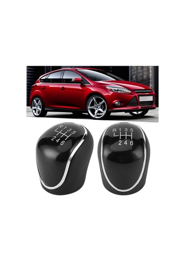 Wezone Ford Focus, C-max, Kuga İçin 6 Vites Kayışlı Deri+plastik Vites Topu - Dayanıklı, Anti Kayma, Kolay Kurulum