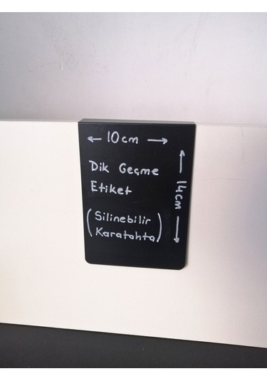 10 Adet Silinebilir Karatahta Siyah Etiket 14 x 10 CM Ahşap Raflar