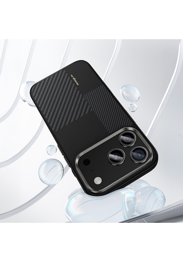 Iphone Uyumlu 17 Pro Max Kılıf M-safe Şarjlı Karbon Fiber Benks Montage Hybrid Armorpro Kevlar Kapak Siyah