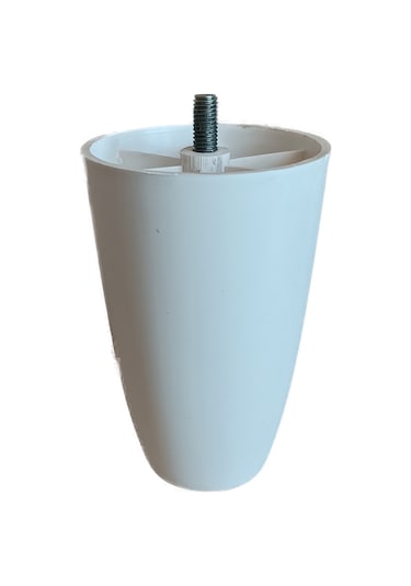 Zeygen Armut Plastik M8 Vidalı Mobilya Ayağı Beyaz 12 CM 6'lı