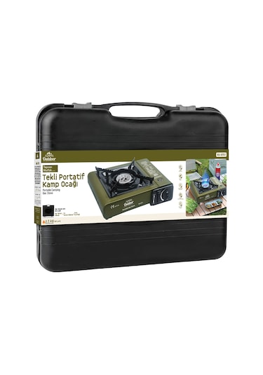 Auhma Rb-kf01 Portatif Kamp Ocağı 2.3kw Yeşil Taşınabilir Tekli Gazlı Ocak Rüzgar Geçirmez, Pikn Yeşil