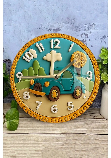 8692016095792 Dekor 3d Görünümlü Temperli Cam Saat 33 Cm Csdw304 Renkli