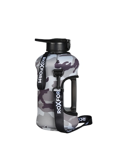 Roxform 2200 Ml Kamuflaj Siyah Premium Suluk Matara Bpa & Bps İçermez, Kılıflı Ve Sızdırmaz Siyah, Kamuflaj Kılıf