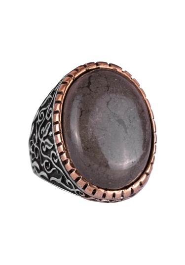 Gerçek Doğal Pirit Taşı Yüzük, 925 Ayar Katı Gümüş Erkek Yüzük, Bereket Manifestasyonu Tasarımı Gümüş