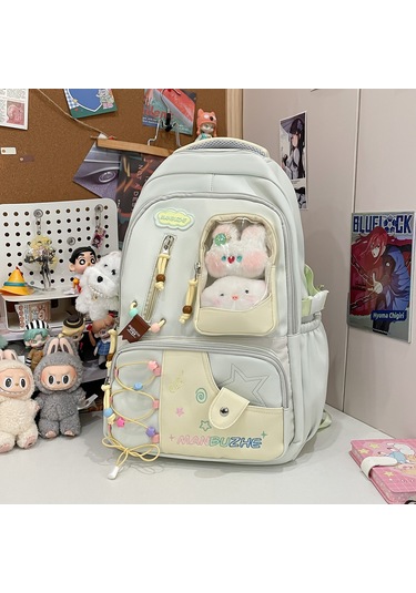 Arion Schb-1056 Okul Sırt Çantası Tüm Maskot Ve Süslerle Birlikte Yeşil