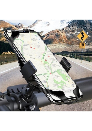 Sepetinegelsin 360 Dönerli Universal Bisiklet Telefon Tutucu Siyah