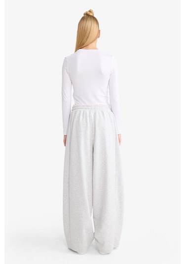 Defacto Coool Barrel Fit Beli Bağcıklı Geniş Paça Eşofman Altı F3364ax25augr256 Gri-gr256