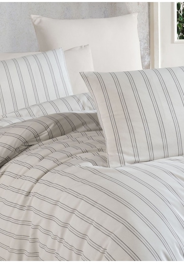 Organik Keten Çift Kişilik Nevresim Takımı Krem