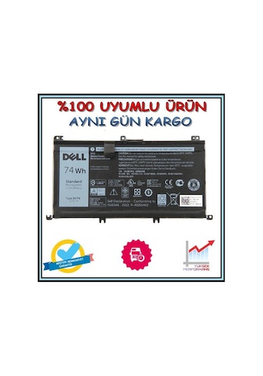 Dell Uyumlu İnspirion P65F 7567 Batarya Pil