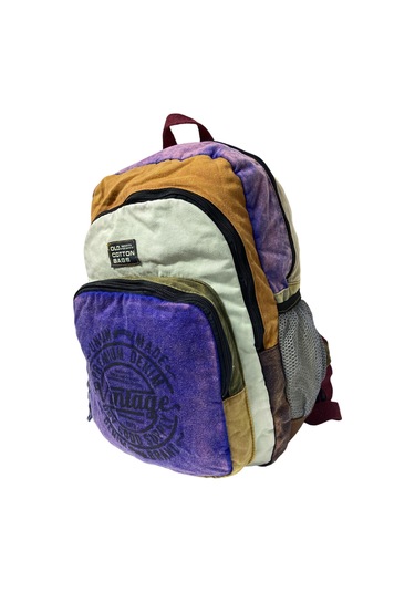 Kaliteli Vintage Disayn Sırt Gezi Çantası New Patchwork 5017 Kahverengi - Mavi