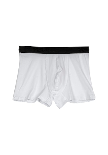 Erkek Modal Pamuk Dıştan Lastik Yüksek Kalite Yumuşak Rahat Boxer Beyaz
