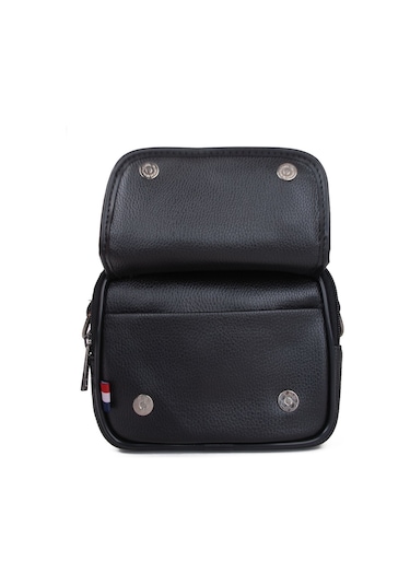 U.S. Polo Assn. Plevr84 Metal Logolu Çapraz Askılı Erkek Çanta Siyah