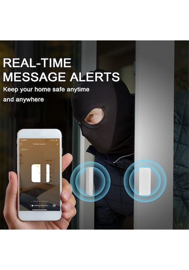 Anjiexun Tuya Wifi Akıllı Kapı Sensörü Anahtarı Kolu Pencere Alarmı