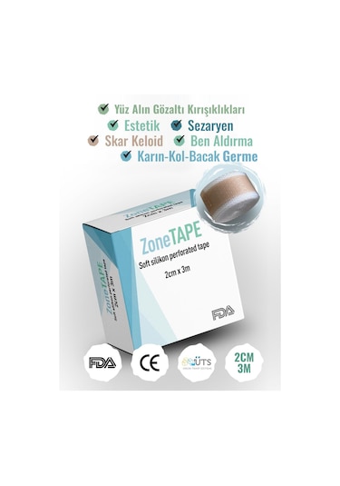 Zonetape Soft Silikon Estetik Yara izi Düzeltme Bandı 2 CM x 3 M