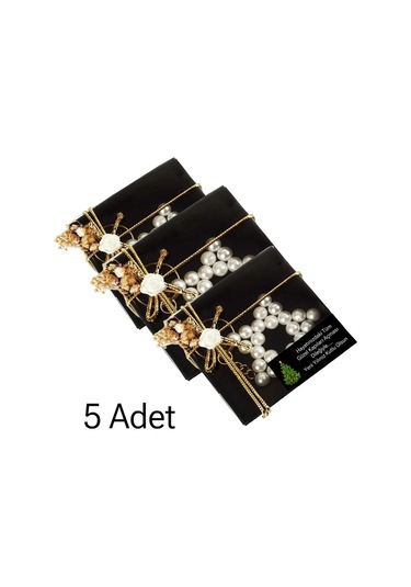 Yılbaşı -yeni Yıl Hediyesi 5 Adet İnci Yıldız Siyah Kutulu Anahtarlık