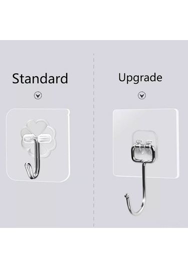 Honmex 7x7cm Süper Güçlü Akrilik Zımba - Yerleştirme Olmadan 44 Lbs Taşıyor, Rustsuz, Banyo/mutfak Uygun 20 Adet Şeffaf