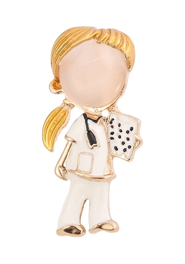 Hemşire Şeklinde Medikal Broş P0598 Çok Renkli