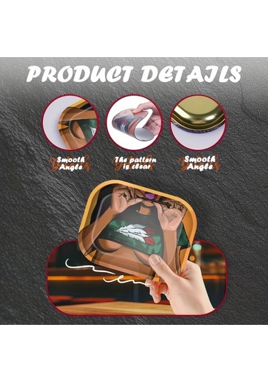 Willowhaven Chest Üst Vücut Desenli Dekoratif Sızdırmaz Kapaklı Metal Tepsi