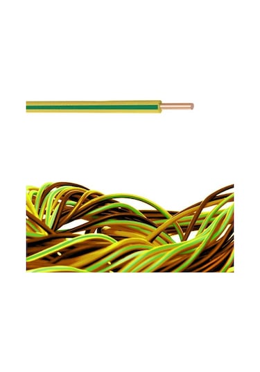 Öznur 2.5 Mm Nya Tek Damar Sarı-yeşil Kablo %100 Bakır 15 Metre