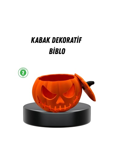 Bfs 21 Cm Kapaklı Balkabağı Kutu Konsept Dekor Şeker Saklama Kabı