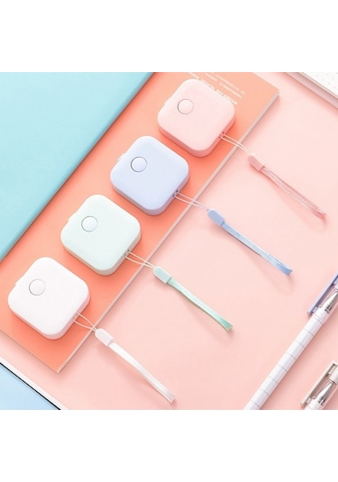 1.5m Mini Sevimli Taşınabilir Deri Ölçüm Bandı Rastgele Renk Teslimatı