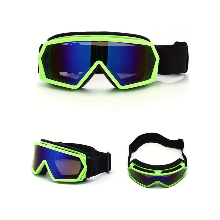 Willowhaven Yeşil Çerçeve Mavi Mor Lens Anti Fog Kayak Gözlüğü Ayarlanabilir Kayak Koruması