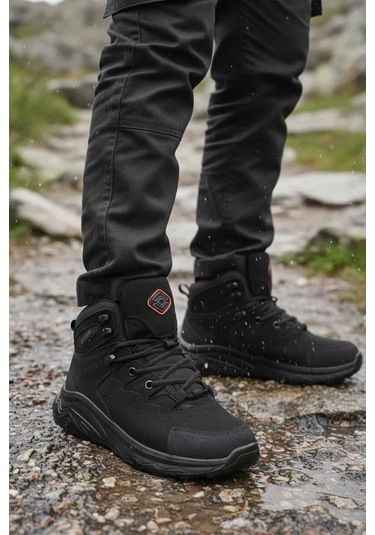 Siyah Nubuk Su Geçirmez Unisex Outdoor Bot G2041 G Siyah Nubuk