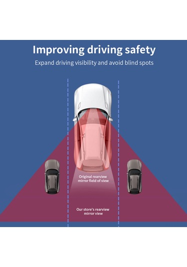 Lemestar 10 İnç Geniş Açılı Otomobil Dikiz Aynası - Kör Noktaları Azaltan Anti-parlak Ve Ayarlanabilir Evrensel Model