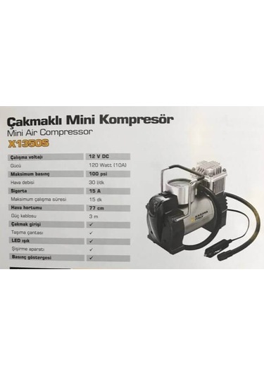 Karona 12volt Mini Araç Kompresör Güçlü Kompresör 100ps