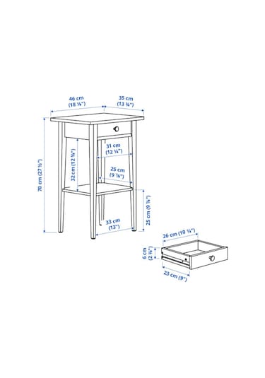 Komodin, Gri-yeşil-açık Kahverengi Boyalı, 46x35 Cm Yeşil