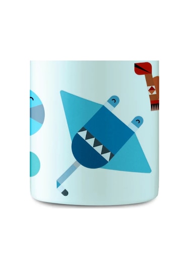 Kids Bottle Sea Friends Pipetli Paslanmaz Çelik Çocuk Su Matarası 250 Ml Mavi