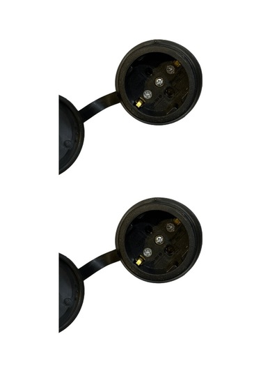 Nead 1x16 Kauçuk Uzatma Seyyar Priz Tekli Siyah 2 Adet