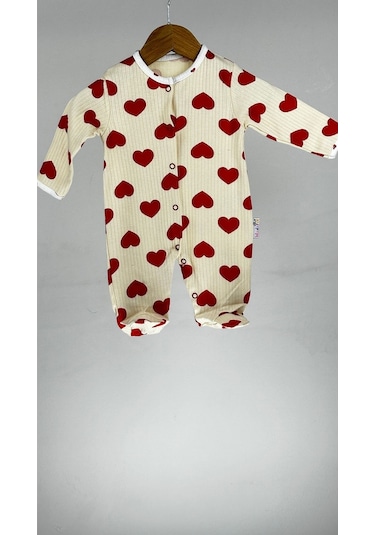 Leopar Desenli Çıtçıtlı Pamuklu Bebek Tulum 001