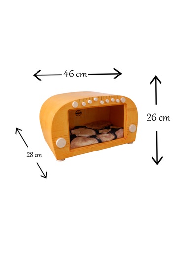 Huncar Kedi Evi Dekoratif Retro Radyo Kedi Evi