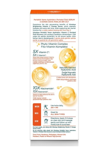 Himalaya Vitamin C Aydınlatıcı Portakal Özlü Yüz Temizleyici 100 ML + Serum 30 ML + Vitamin C Serum Krem 50 ML