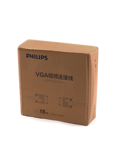 Philips Uyumlu Swv6139h/93 Siyah 3+6 Erkek-erkek 15 Pin 10 Metre Vga Kablo Pc Bilgisayar Monitör Görüntü Kablosu