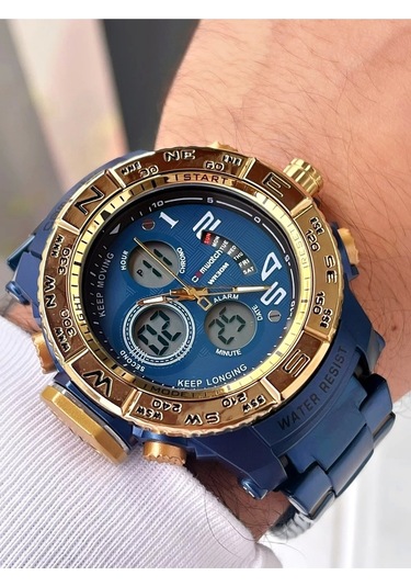 Digital & Analog Erkek Kol Saati Led Işık, Takvim, Kronometrep3389s3536