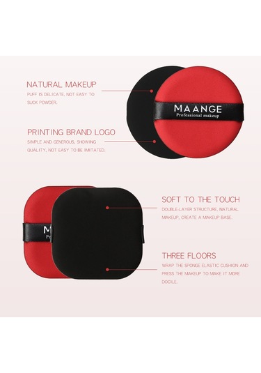 Mufunye Air Cushion Puf, Bb Krem, 3 Parça, Kırmızı