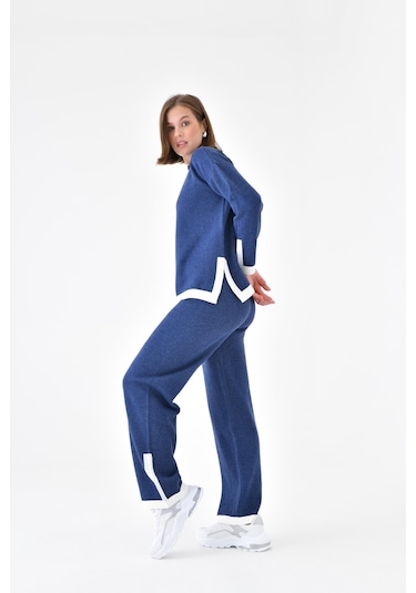 Ftz Women Kadın Çizgi Detaylı İkili Takım İndigo 20631-indigo İndigo