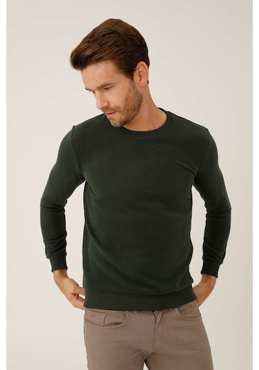 İgs Erkek Haki Standart Bisiklet Yaka Triko Haki