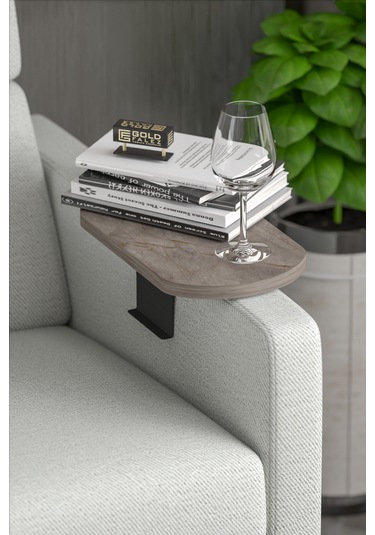 İkili Yan Sehpa Ayarlanabilir Tepsi Oval Dekoratif Gordion