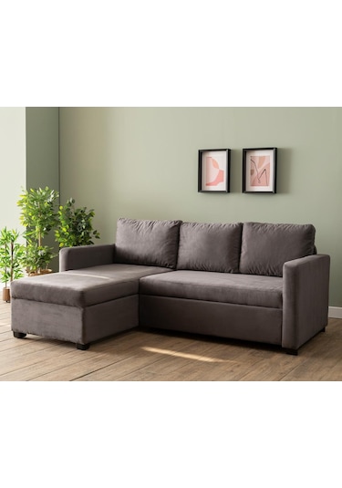 Pafu Kado Yataklı Köşe Koltuk Takımı - Soho Gri Gri