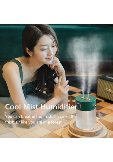 Xiyyadms Beyaz Çift Sprey Nano Nemlendirici, 4000mah Li-pil, Led Ekran, Gece Işığı, 600ml Büyük Kapasite, Usb Şarjlı, Sessiz Çalışma Kırmızı