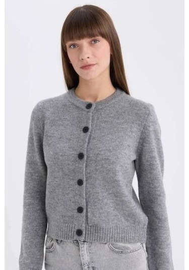 DeFacto Regular Fit Bisiklet Yaka Basic Düz Düğmeli Soft Touch Yumuşak Triko Hırka E3654AX25SPGR452 Gri DeFacto Regular Fit Bisiklet Yaka Basic Düz Düğmeli Soft Touch Yumuşak Triko Hırka E3654AX25SPGR452 Gri