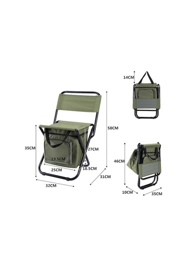 Bloomnest Yeşil Katlanabilir Açık Hava Sandalyesi, Balıkçılık/kamp İçin Kompakt Sandalye Yeşil