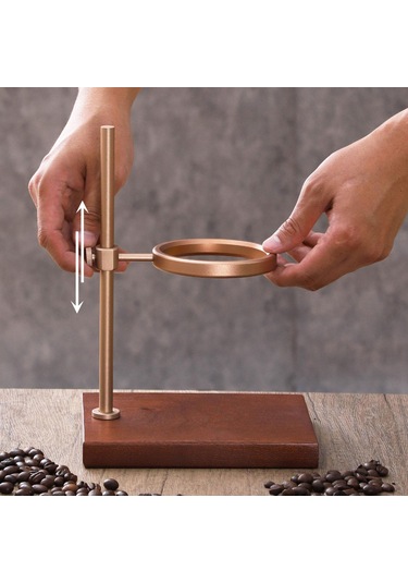 Homyl Kahve Damlatıcı Tutucu Pour Over Standı Taşınabilir Altın, Kahverengi